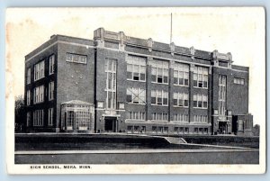 Mora Minnesota MN Postcard Entrance To High School Building Campus Exterior View