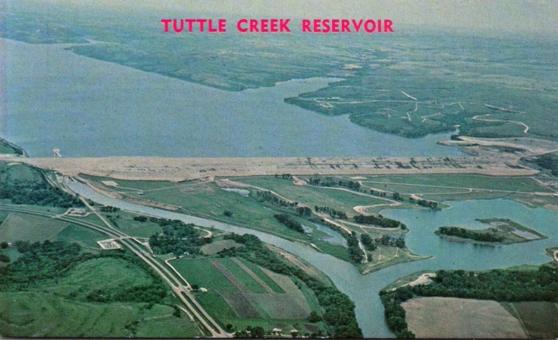 Kansas Tuttle Creek Dam Reservoir and River Pond Area