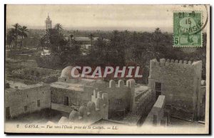 Tunisia Gafsa Old Postcard View taken to the & # 39oasis the casbah