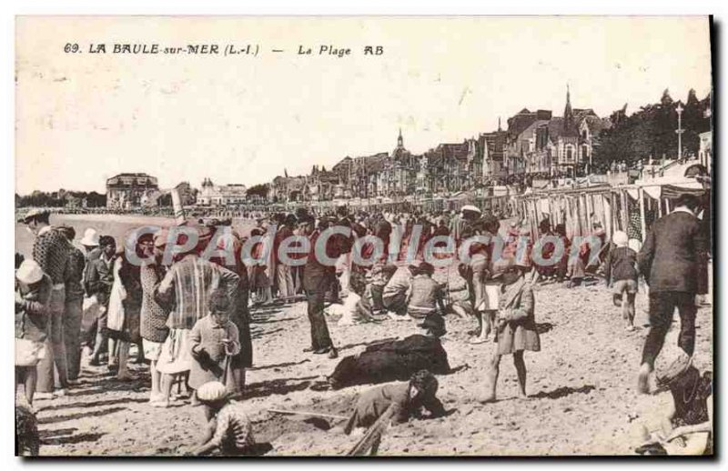 Old Postcard La Baule Sea The Inf The Beach