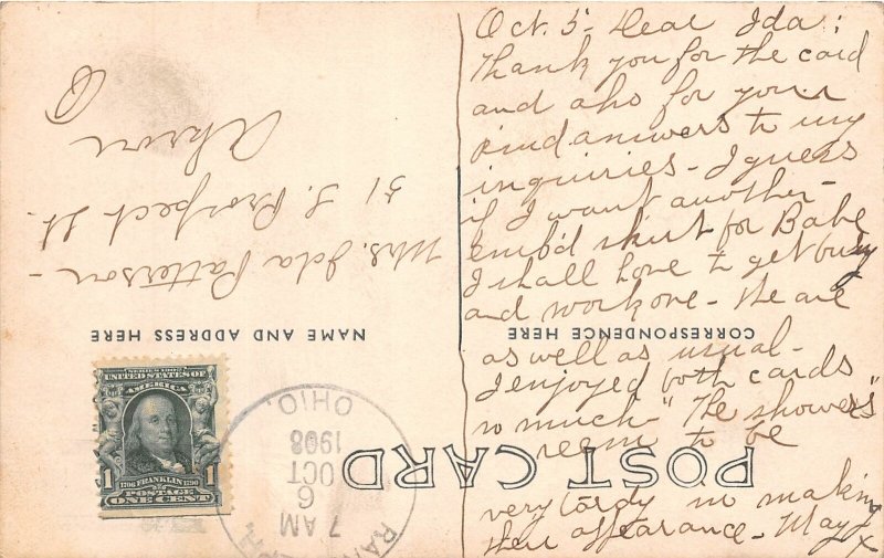 G99/ Randolph Ohio RPPC Postcard 1908 Flour Mill Building Occupational