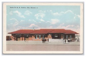 Postcard Santa Fe R. R. Station Iola Kansas