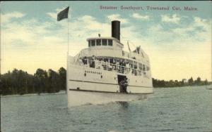 Steamer Boat Southport - Townsend Cut ME c1910 Postcard