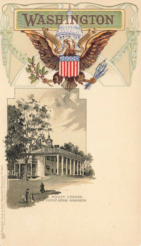 Washington DC Mount Vernon Embossed Raphael Tuck Postcard 