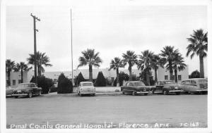 Autos Florence Arizona Pinal County General Hospital 1950s RPPC Postcard 2767