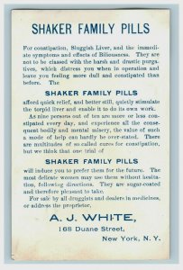 1891 Shaker Family Pills A.J. White Quack Medicine Adorable Child Bonnet P206