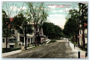 1910 South Main Street Looking South Newport New Hampshire NH Vintage Postcard