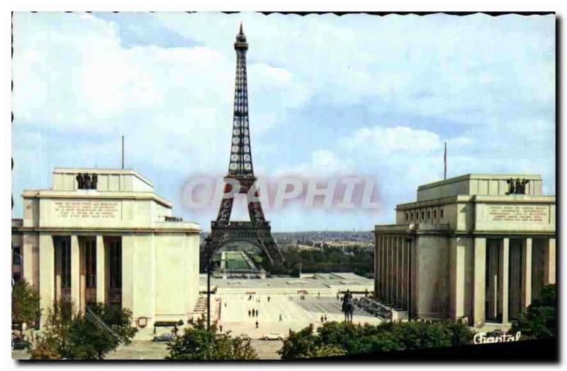  Vintage Postcard Paris the Tower Eiffel seen of the Palate of Chaillot