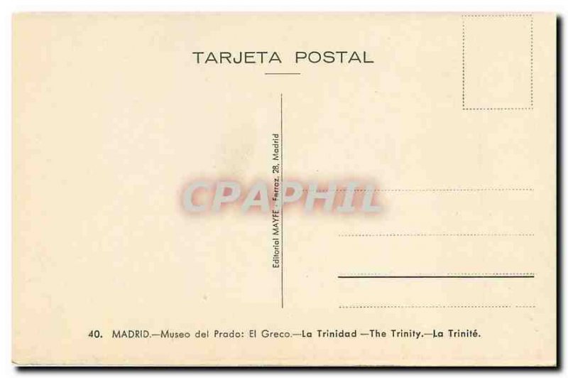 Old Postcard Madrid Prado El Greco La Trinidad