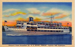 [ Linen ] US Washington, D.C. - S. S. Mount Vernon Steamliner