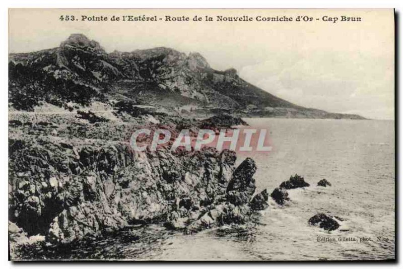 Old Postcard Pointe de L'Esterel Road New Golden Cap Corniche Brown