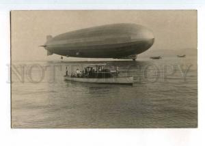 247971 SWITZERLAND Graf Zeppelin airship steamboat photo RPPC