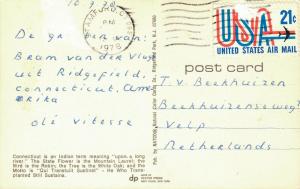 USA Connecticut The Constitution State Map Postcard 01.62