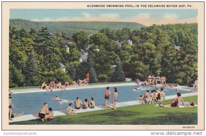 Pennsylvania Delaware Water Gap Glenwood Swimming Pool Curteich