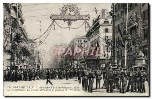 Old Postcard Marseille Great party presidential Cannebiere The Crowd waiting ...