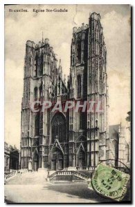 Postcard Old Church St Gudule Brussels