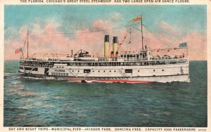 The Florida, Chicago's Great Steel Steamship, Steamer Ship, Vintage Postcard