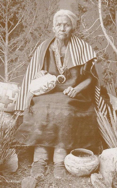 Old Washee Red Indian Medicine Woman Cowboy Western Postcard