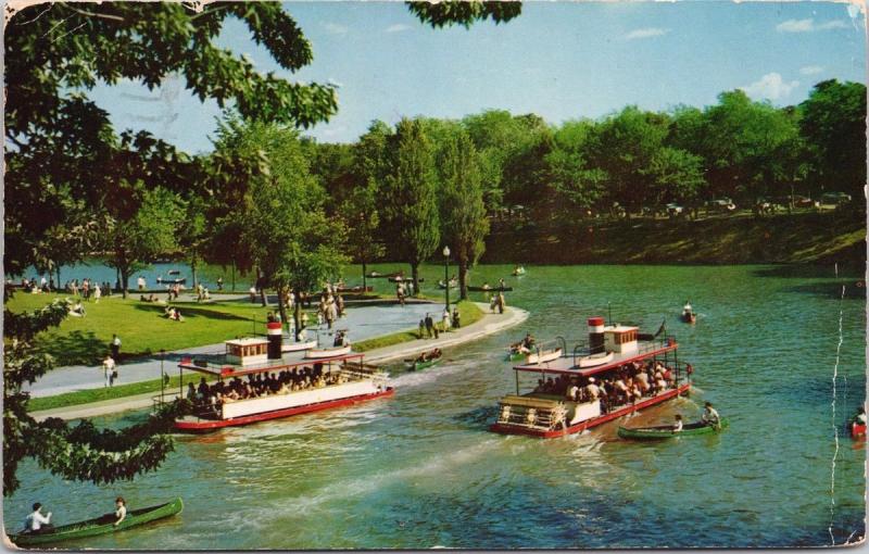 Lafontaine Park Montreal Quebec QC Parc Boats c1960 Postcard D68 As Is