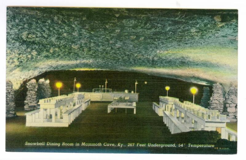 Snowball Dining Room in Mammoth Cave, Kentucky, unused PPC