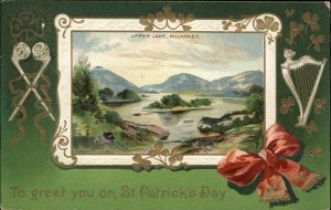 St Patrick's Day Killarney Ireland Upper Lake Irish Border c1910 Postcard