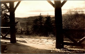 RPPC Looking West from Shelter Allis State Forest Park VT c1937 Vtg Postcard X27