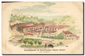Postcard Old Advertisement Establishments Saint Galmier Source Badoit General...