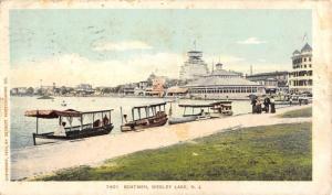 Wesley Lake New Jersey Boatmen Street View Antique Postcard K90690