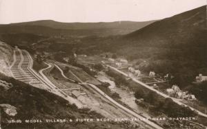 Elan Valley near Rhayader Wales Model Village & Filter Beds RPPC Postcard E5