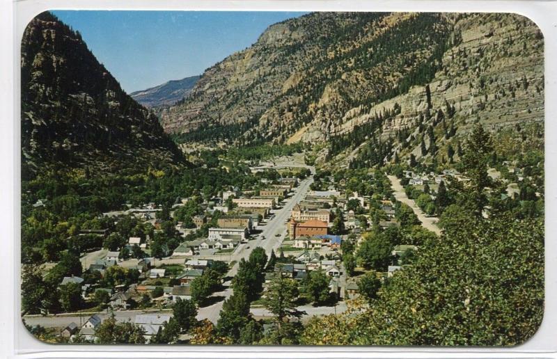 Ouray Colorado Panorama 1950s postcard