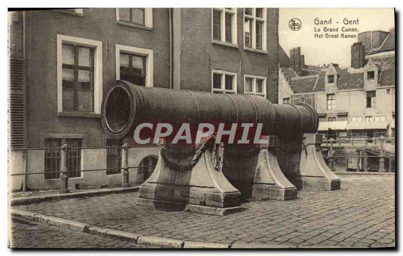 Old Postcard Ghent The Big Cannon