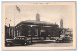 c1940 United States Post Office Building Homer New York Vintage Antique Postcard 