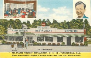 Postcard Alabama Tuscaloosa All States Tourist Restaurant occupation 23-11114