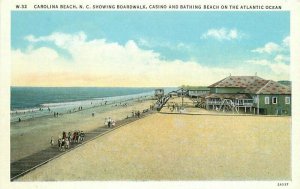 Bathing Beach Boardwalk Casino 1920s Postcard Carolina North Carolina 8395