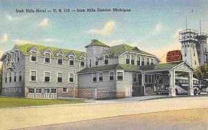 Irish Hills Hotel US 112 Highway Michigan linen postcard 