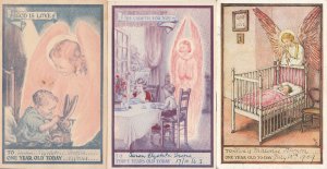 Children guardian angels signed Barron prayers vintage cards ca.1939 