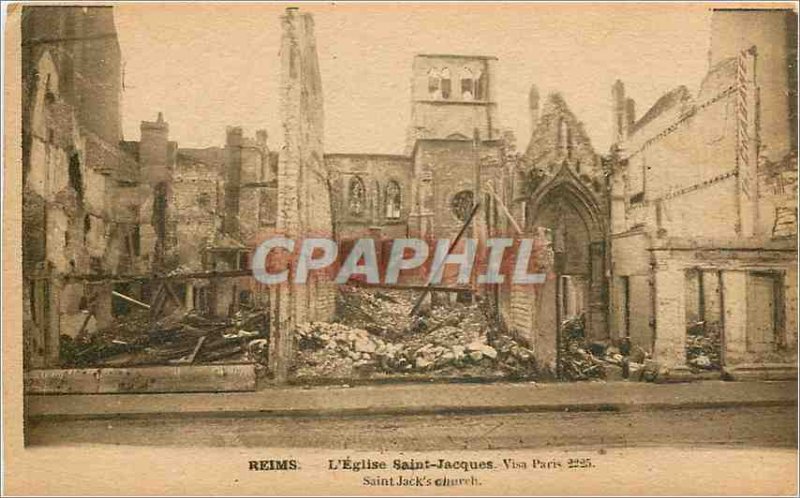 Old Postcard Reims Eglise Saint Jacques