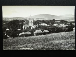 Devon ISLINGTON Church & Village shows HAY STACKS c1950s RP Postcard by K.E Ruth