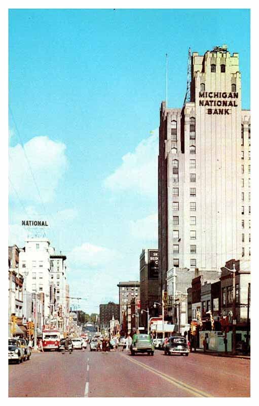 Postcard SHOPS SCENE Flint Michigan MI AS8682