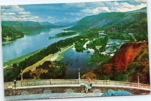 postcard Oregon - View from Crown Point - vantage at Vista House