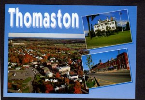 ME Aerial View Thomaston Maine Main St Business Area Postcard