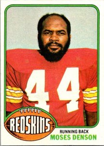 1976 Topps Football Card Moses Denson Washington Redskins sk4466