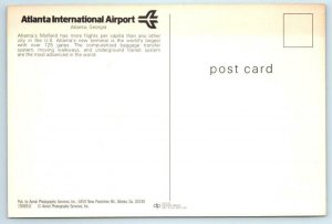 ATLANTA, GA ~ Aerial View ATLANTA INTERNATIONAL AIRPORT Planes  4x6  Postcard