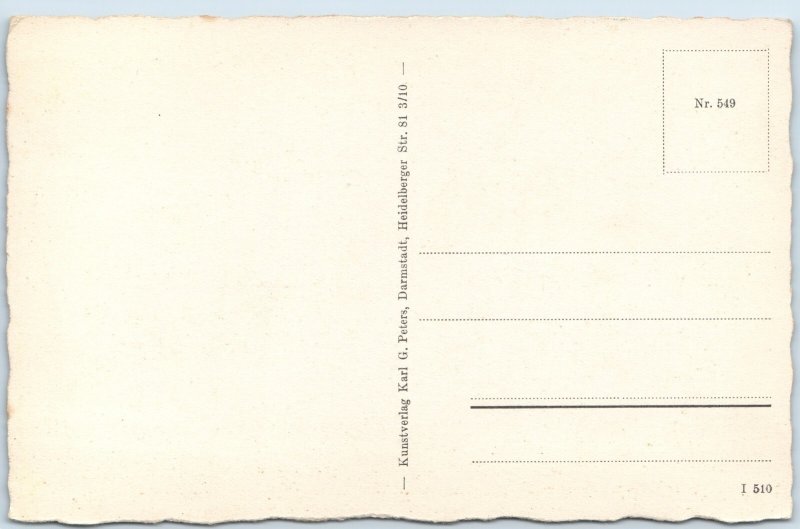 c1940s Heidelberg, Germany Bergbahn Birds Eye Train Map Path Karl G. Peters A204