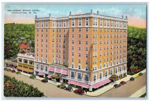 The Daniel Boone Hotel Building Store Cars Charlestown West Virginia WV Postcard