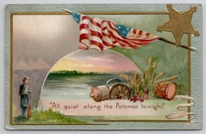 Civil War Remembrance All Quiet Along The Potomac Tonight Postcard R21