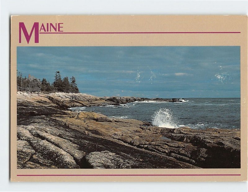 Postcard The rugged coast of Maine at Ocean Point, Boothbay, Maine