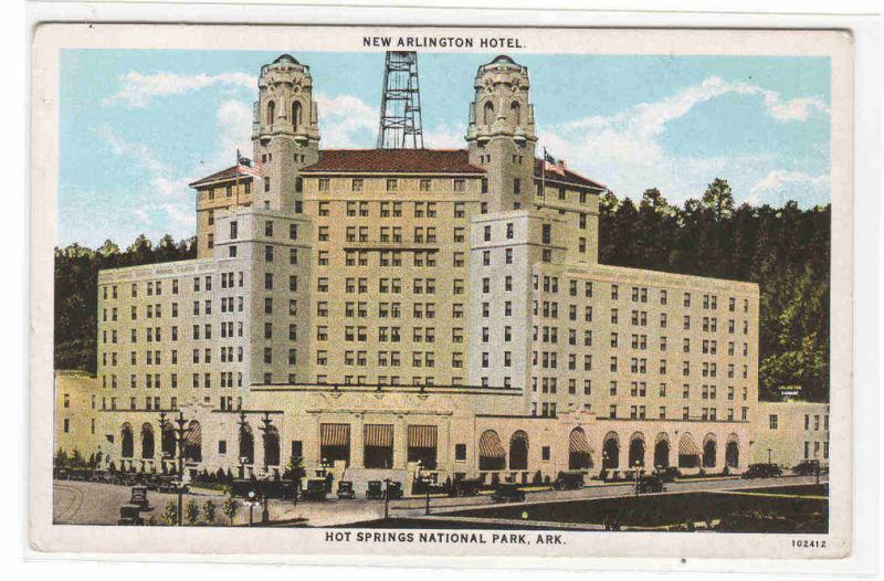 Arlington Hotel Hot Springs Arkansas 1920s postcard