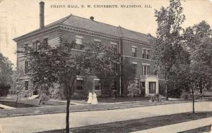 Evanston Illinois NW University Chapin Hall Antique Postcard K105908 