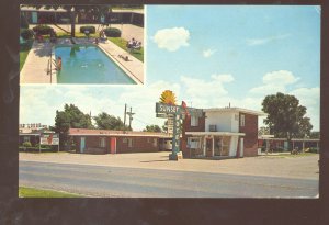 AMARILLO TEXAS ROUTE 66 SUNSET MOTEL SWIMMING POOL ADVERTISING POSTCARD